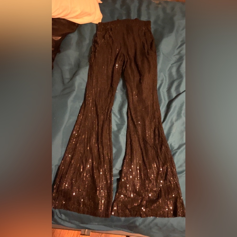 Sequin flare leggings XS